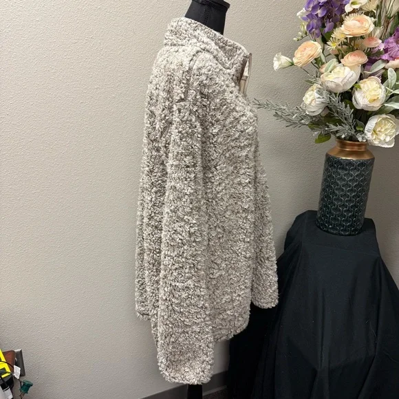 Southern Shirt Co XXL Sherpa Quarter Zip Pullover Fleece Taupe Gray Cozy Winter - Picture 6 of 11